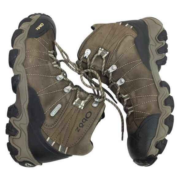Oboz Bridger Mid BDRY Waterproof Womens 10 Leather Hiking Boots Brown - Picture 4 of 12